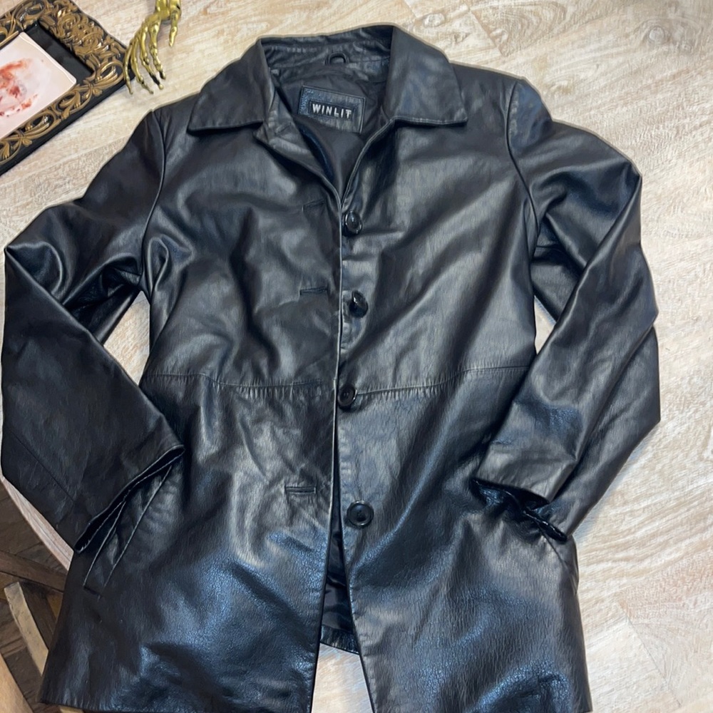 Vintage Y2K Winlit New York Soft Black Women’s Leather Jacket with liner